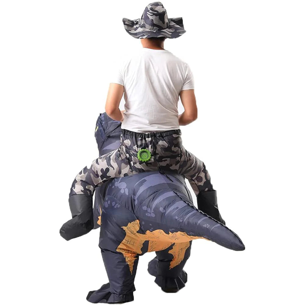 Costume gonflable dinosaure vue de dos