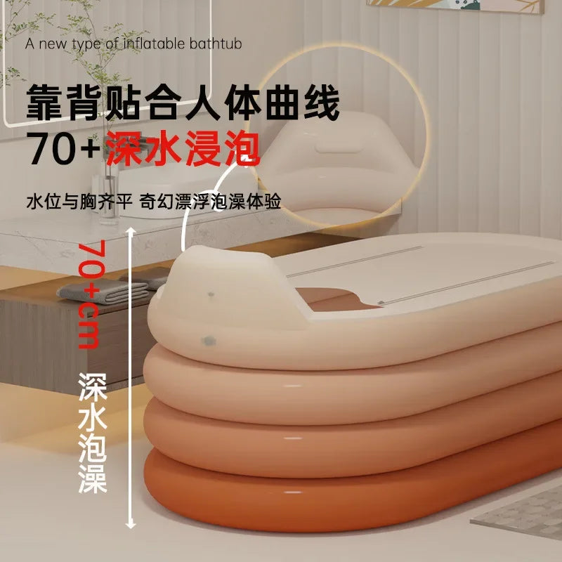 Baignoire gonflable de 140 cm avec pompe à pied