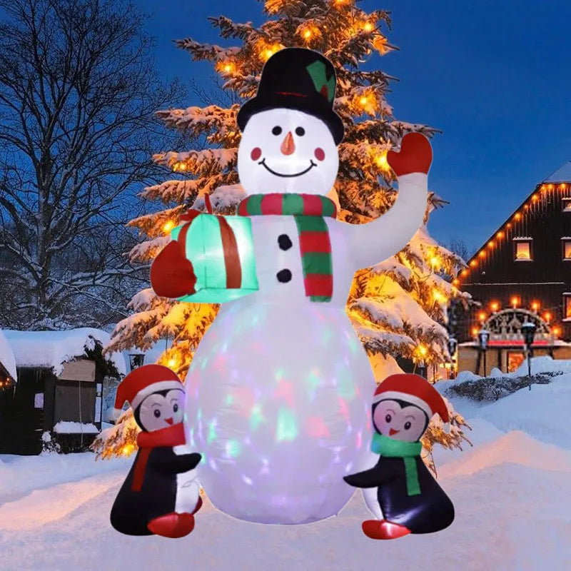 Gonflable bonhomme neige Noël jardin décoration fêtes