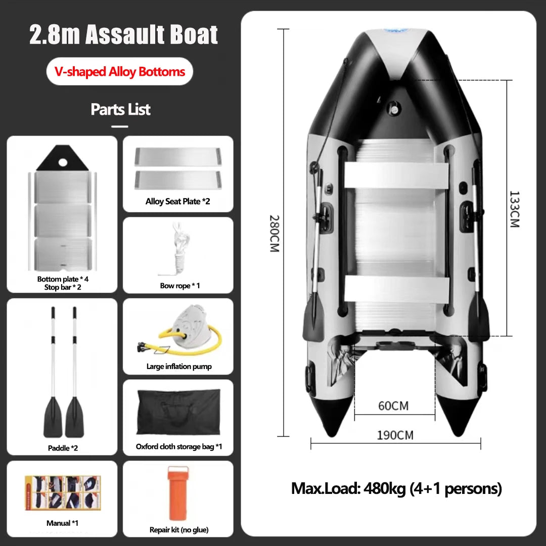 Bateau gonflable d'assaut vue d'ensemble