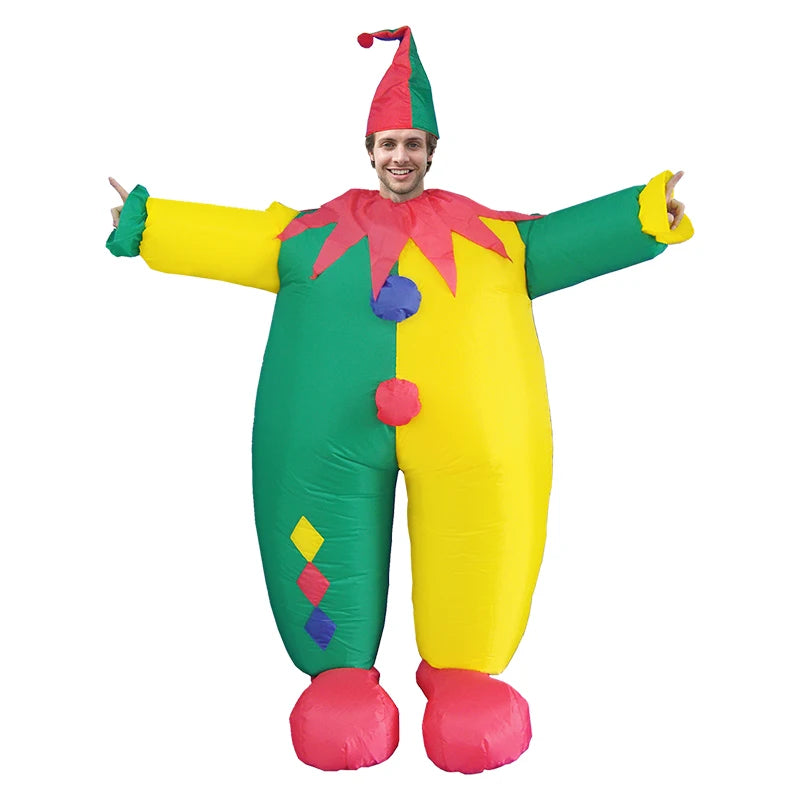 Costume gonflable clown adulte, taille 150-195 cm
