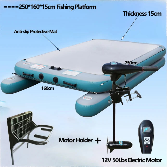 Plateforme Flottante Gonflable Pêche Modulable - vue arrière