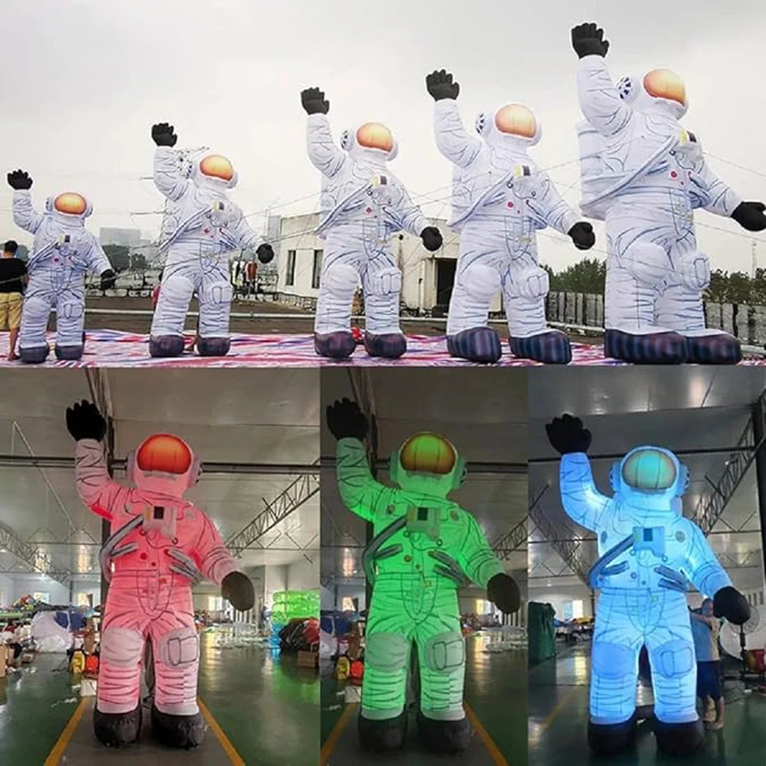 Détail de la structure gonflable de l'astronaute LED