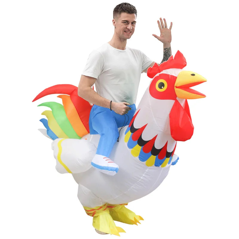 Costume coq gonflable adulte profil