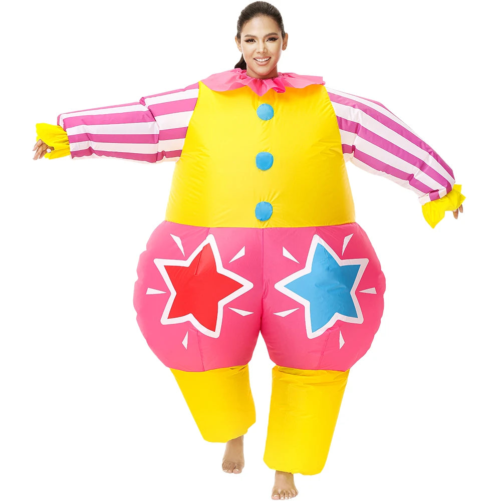 Tenue gonflable clown adulte fête