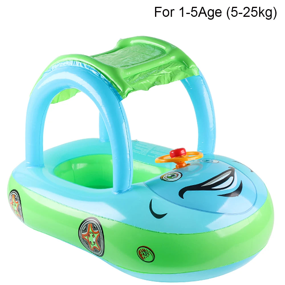 Jouet aquatique gonflable voiture enfant en situation de baignade