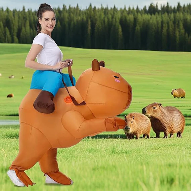 Costume capybara gonflable vue de face