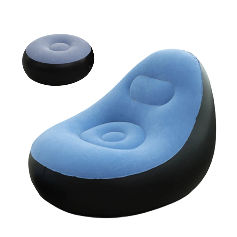 Canape gonflable bleu pret pour la detente