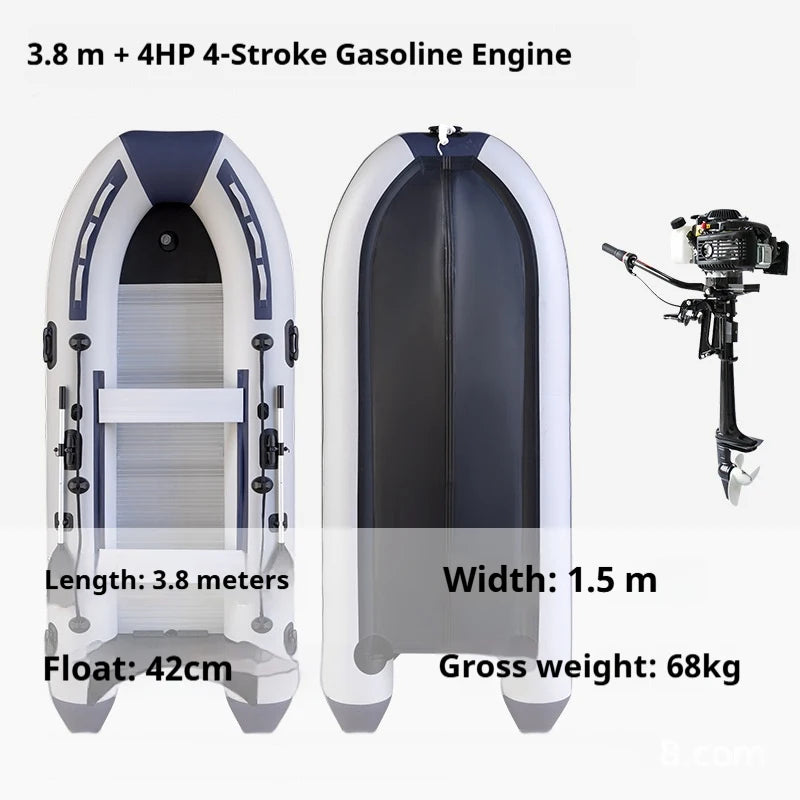 Vue d'ensemble du bateau gonflable pneumatique pêche