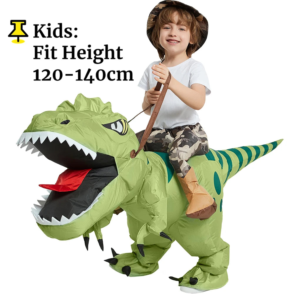 Costume velociraptor gonflable vue latérale