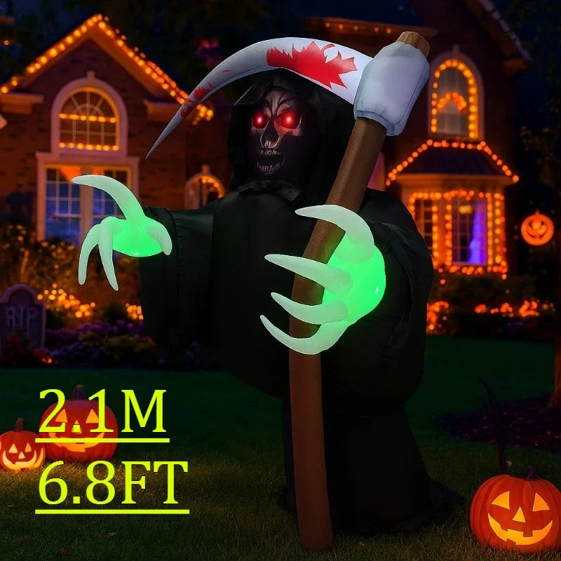Décoration Halloween Gonflable Faucheuse LED 2 m
