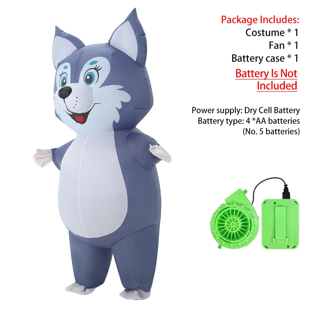 Costume gonflable husky packshot détail fond blanc
