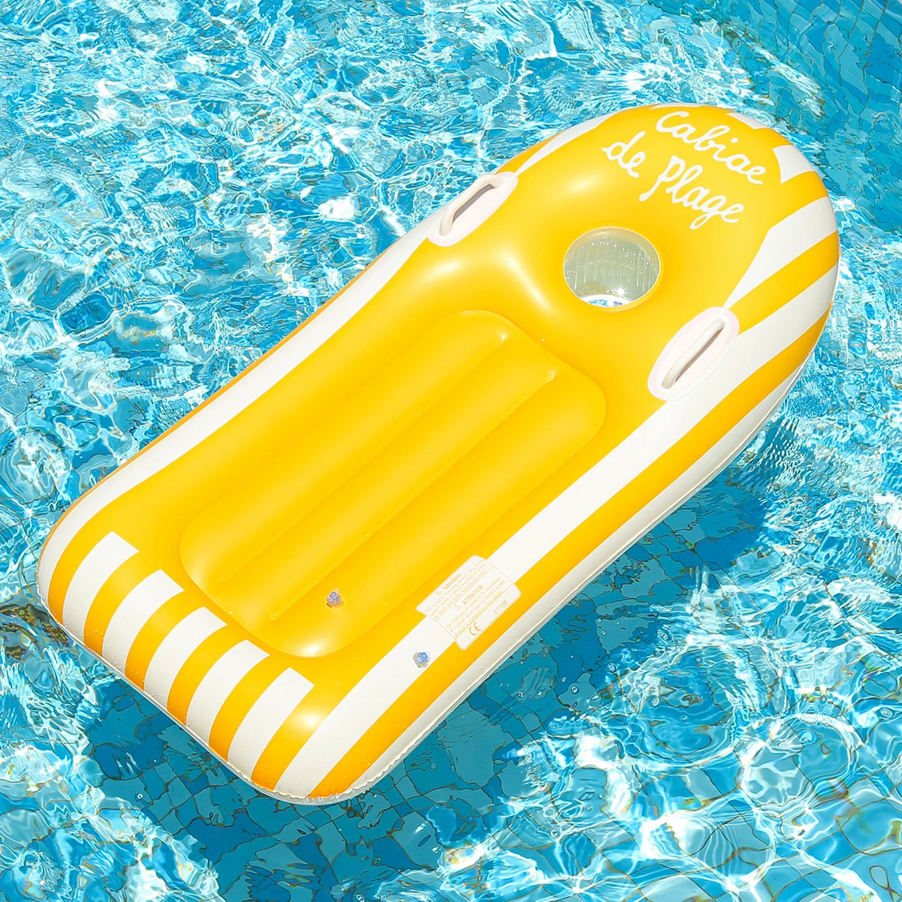 Bouée gonflable planche surf natation piscine jaune