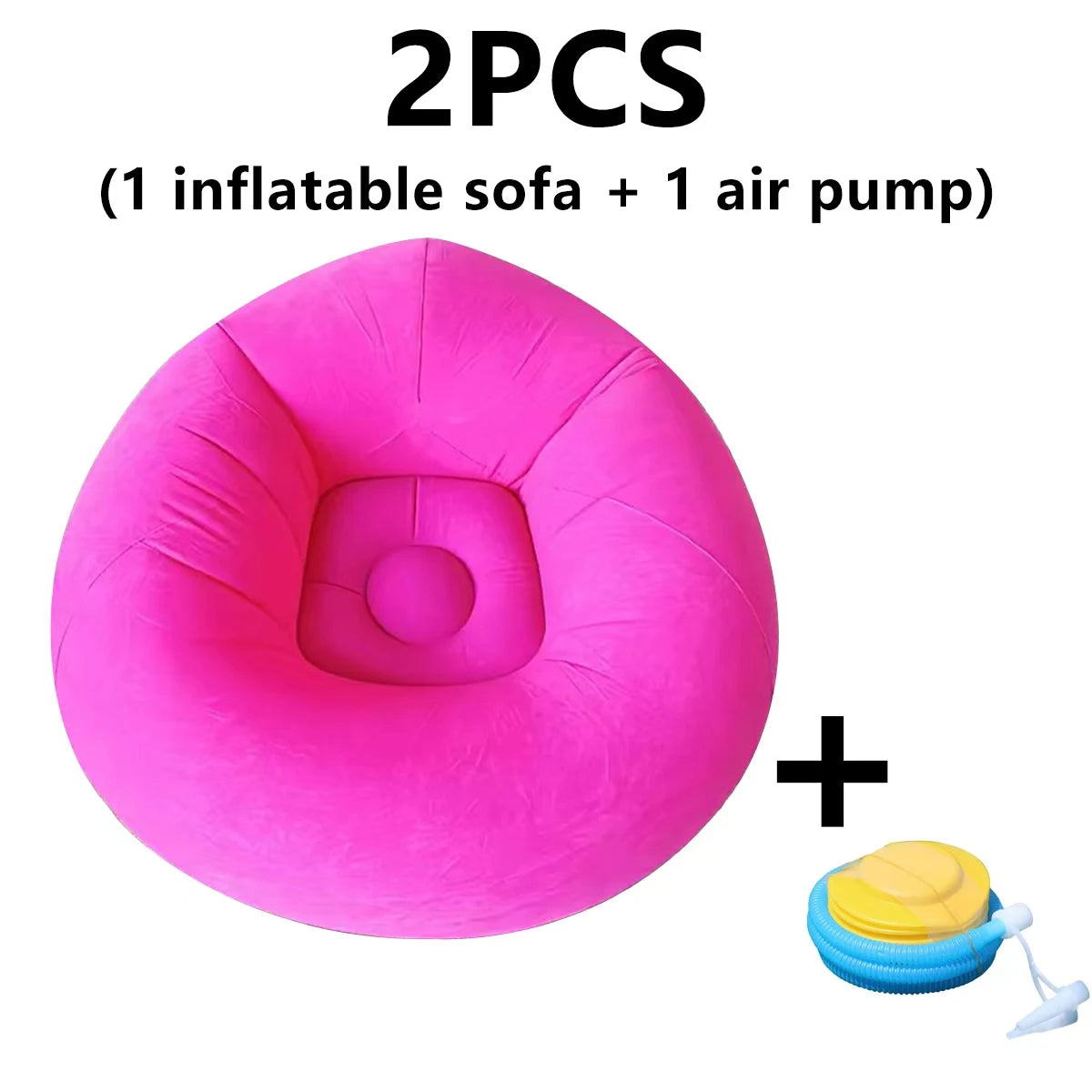 Pouf gonflable rond coloris vert