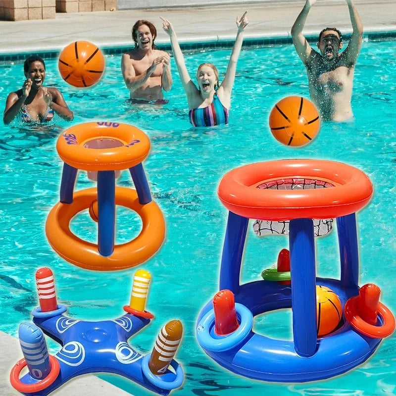 Jeu de lancer gonflable anneaux colorés PVC enfants