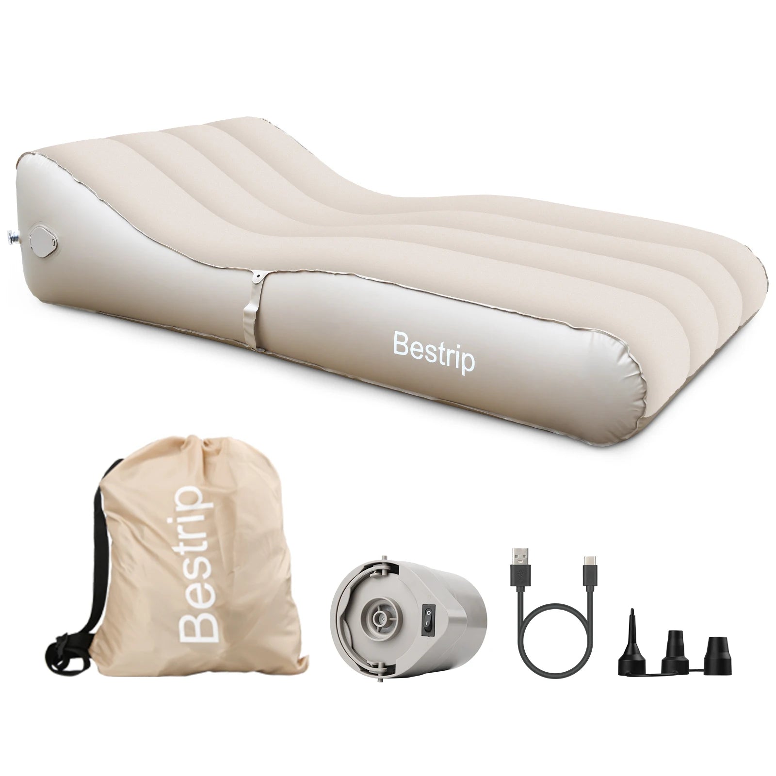Canapé gonflable convertible détail pompe