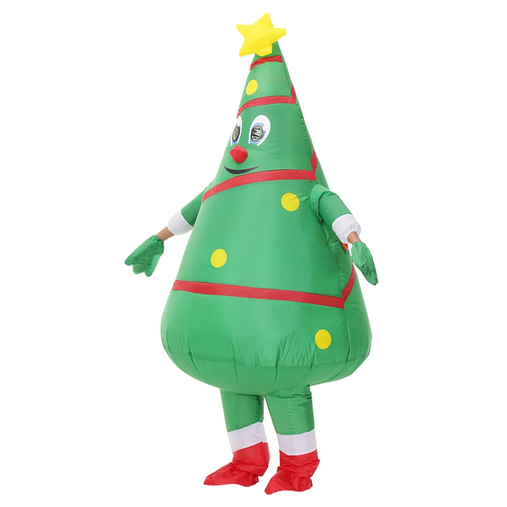 Costume gonflable arbre de Noël vert adulte