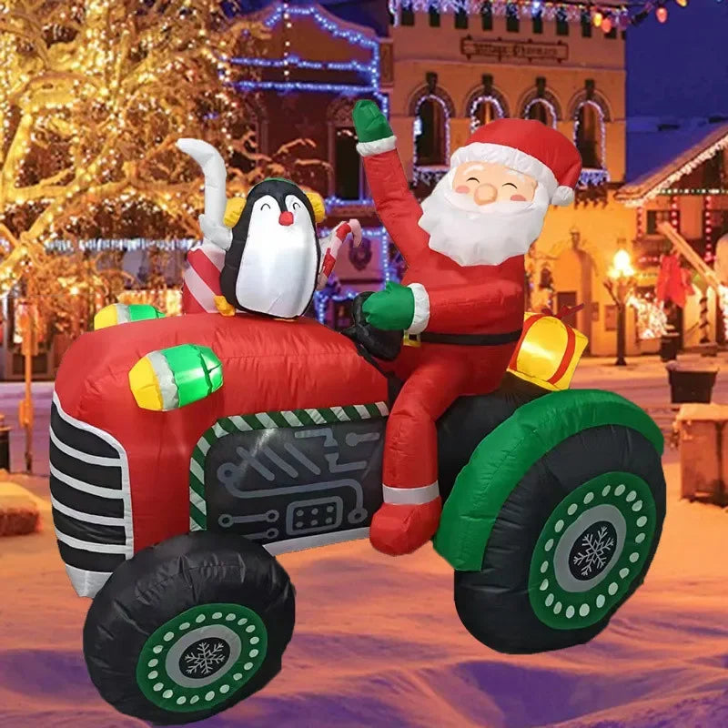 Décoration Noël gonflable illuminée la nuit