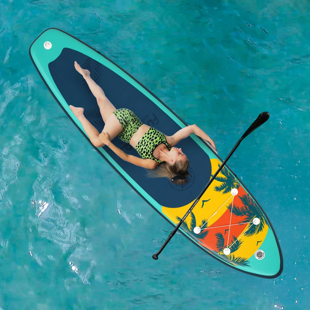 Pompe et pagaie livrées avec le paddle gonflable