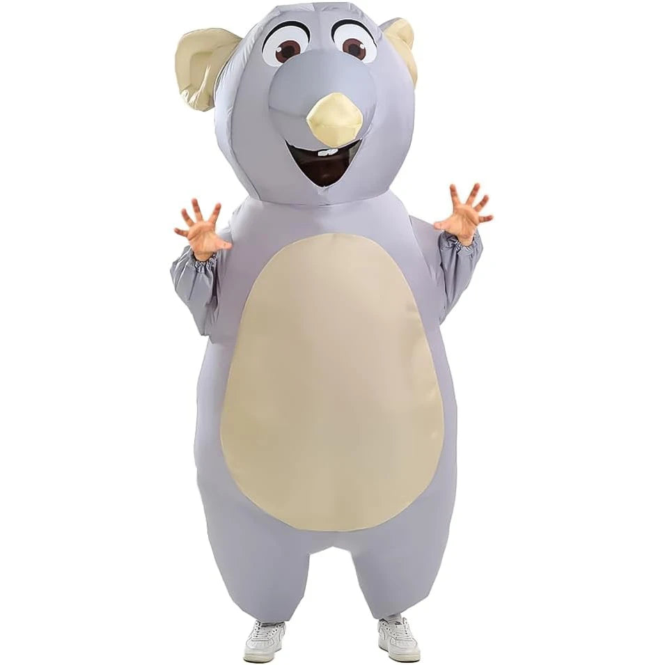Costume gonflable souris orange adulte de face