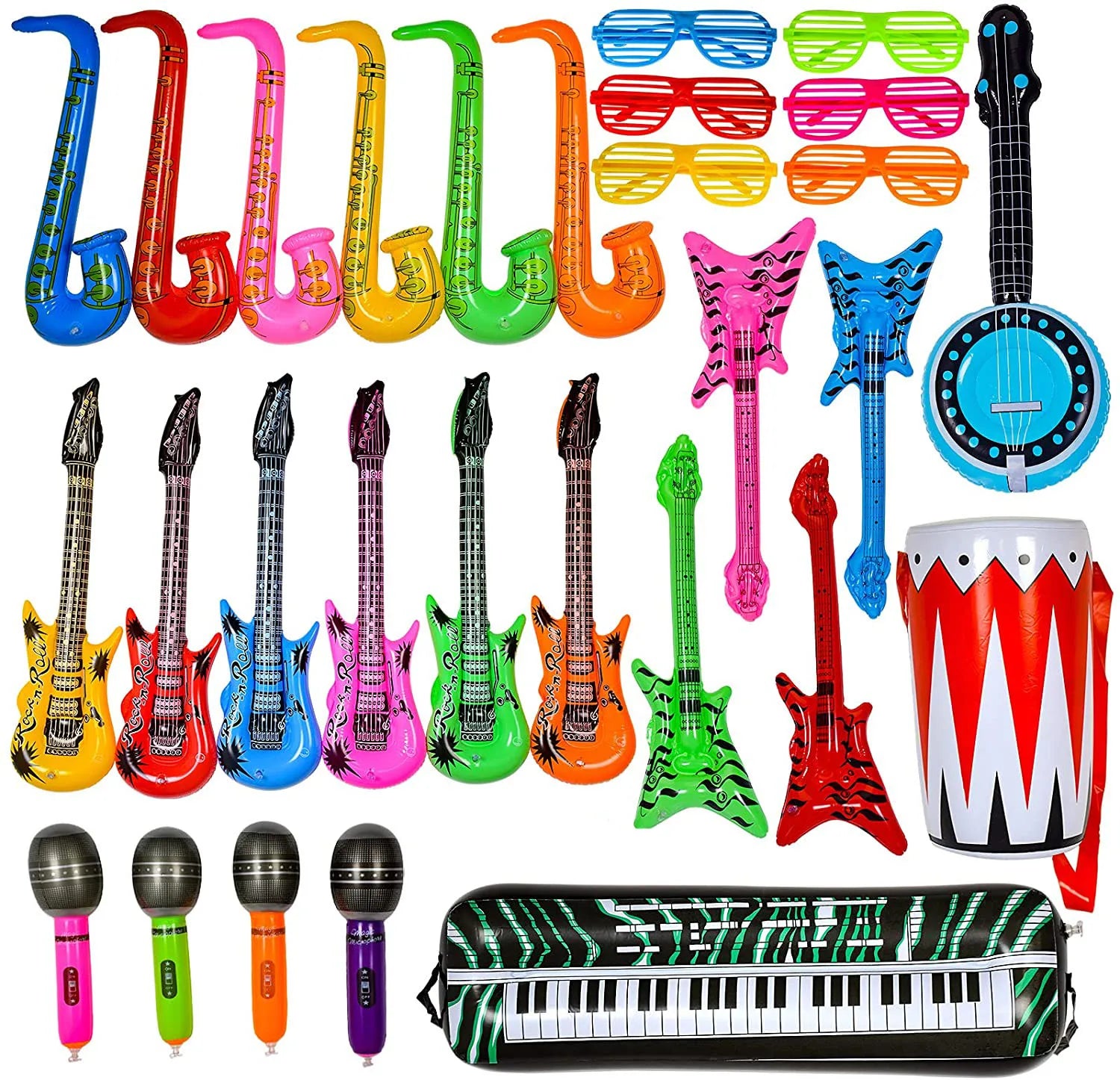 Ballon gonflable rock star guitare piano saxophone