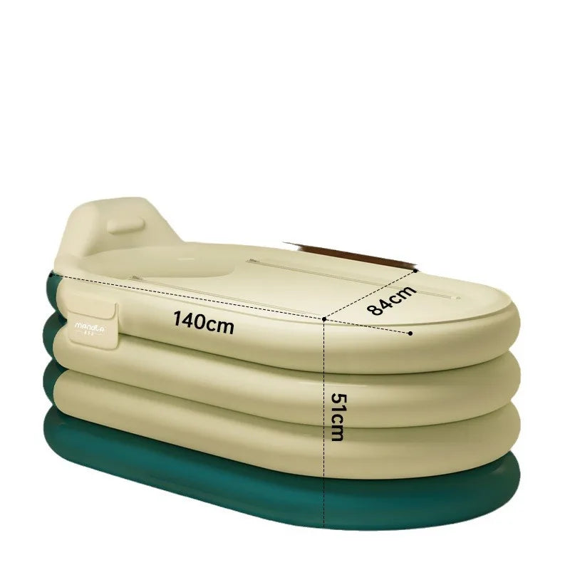 Baignoire gonflable portable dégonflée et rangée dans son sac