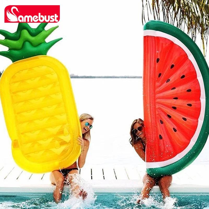Bouée gonflable ananas vue de face