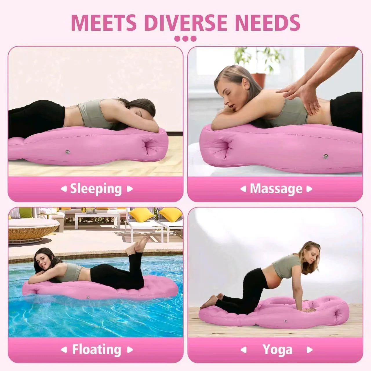 Matelas gonflable de grossesse utilisé pour le yoga