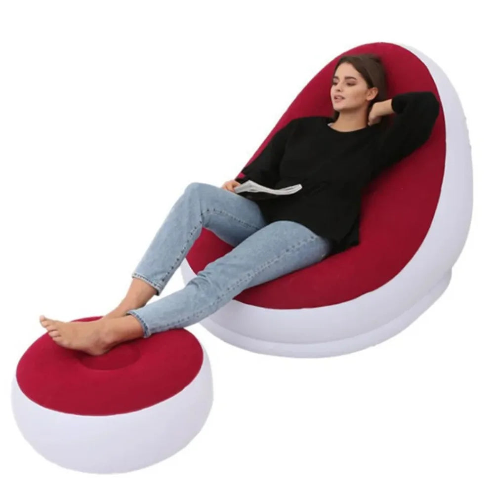 Ambiance cosy avec canapé gonflable paresseux