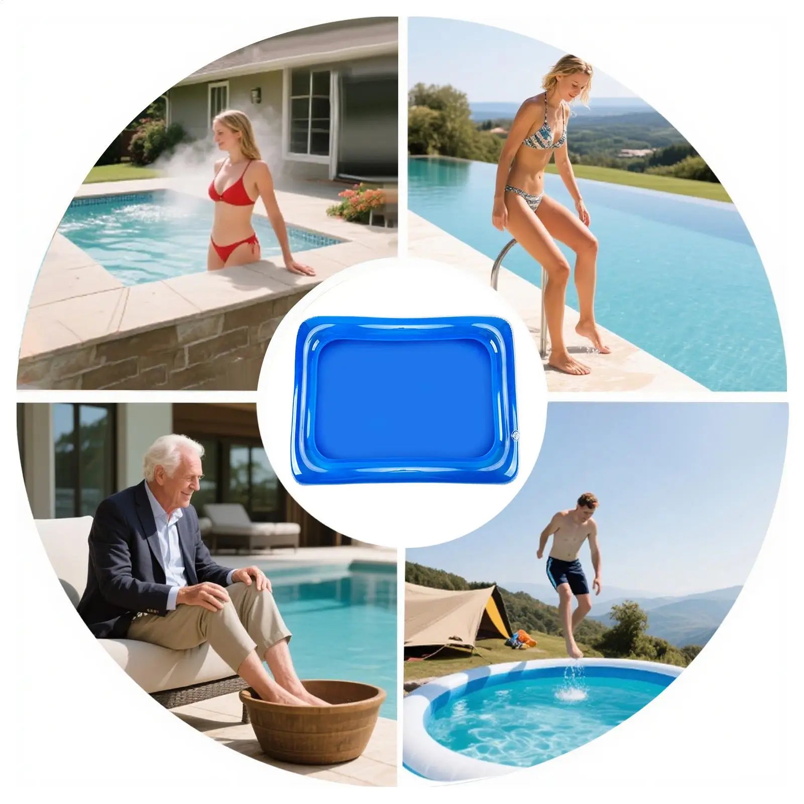 Détail du PVC du bain de pieds gonflable