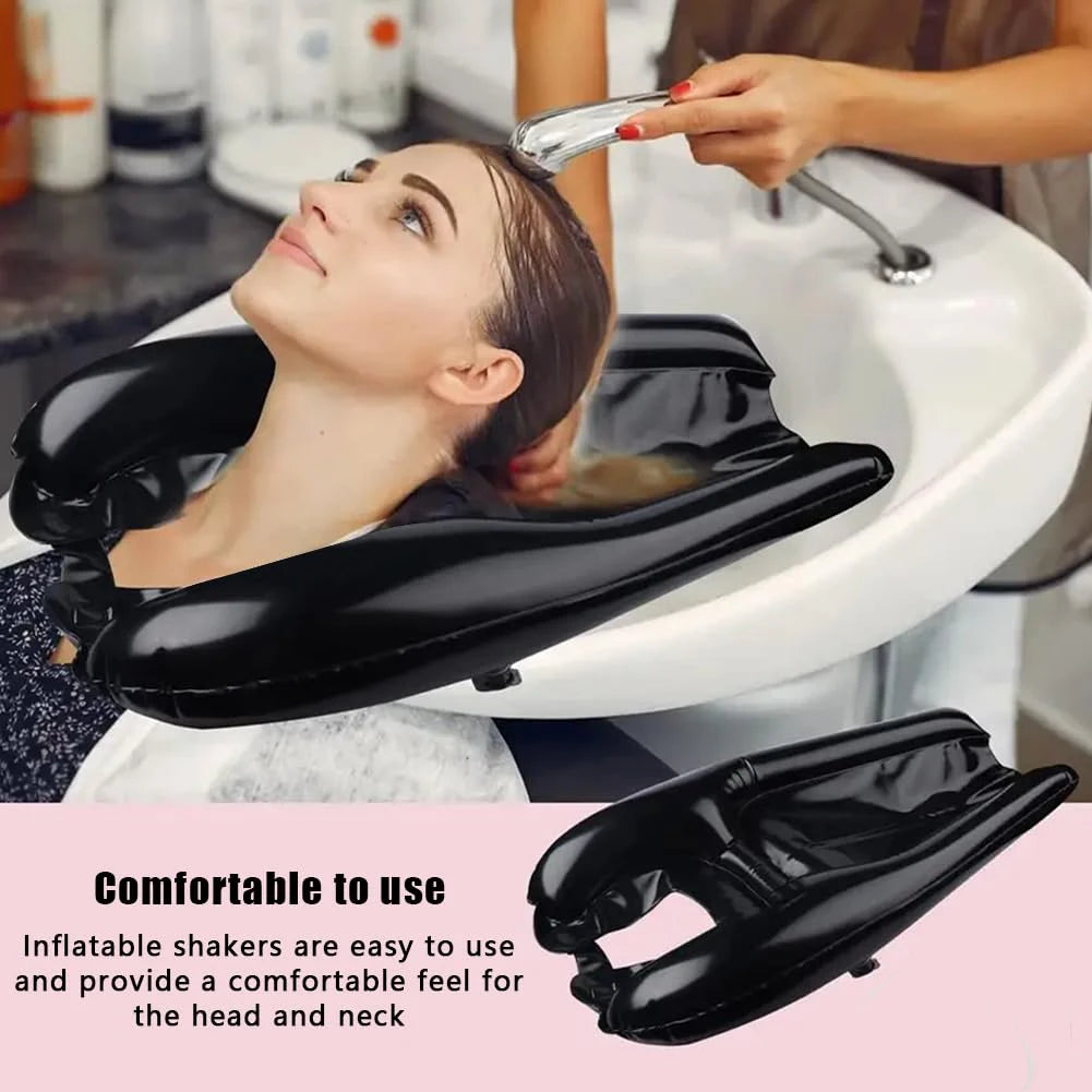 Coussin de Shampoing Gonflable Confort en situation d'utilisation