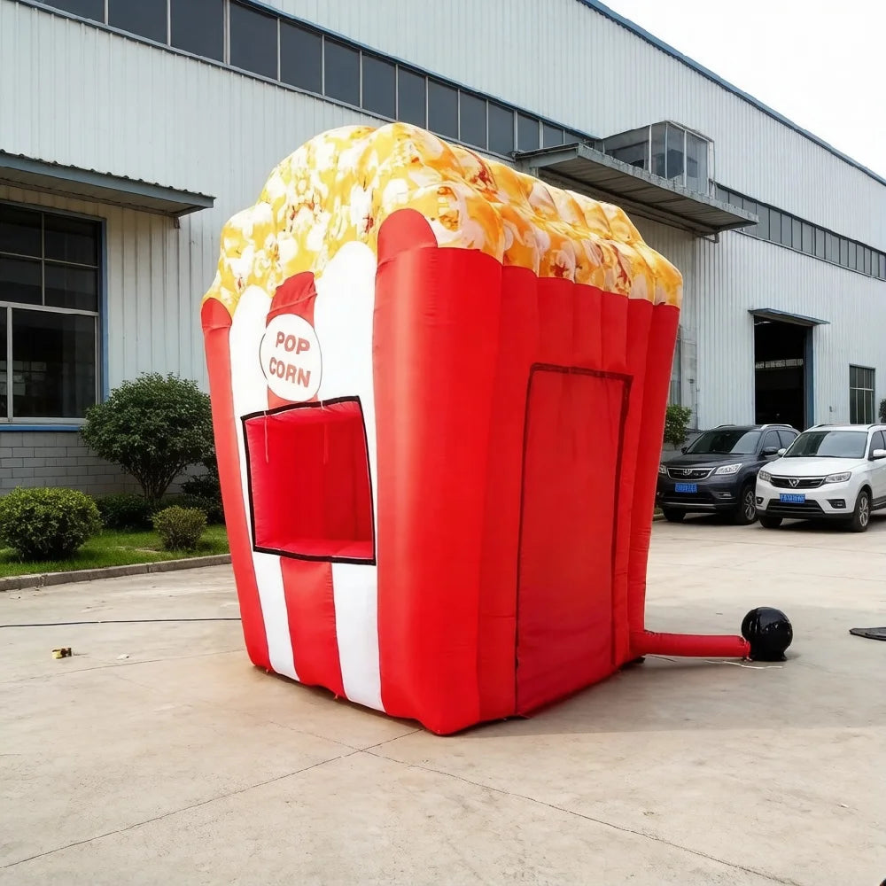 Stand gonflable Popcorn installé pour un événement