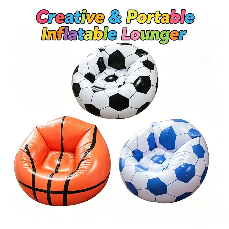 Canapé gonflable motif basket-ball dans un salon