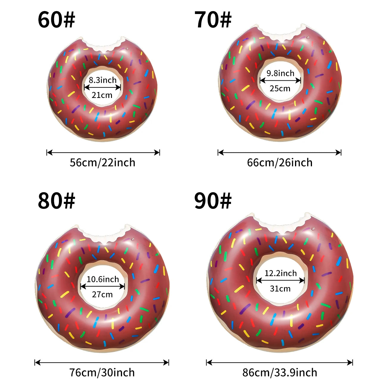 Bouée donut gonflable 120 cm grande taille plage