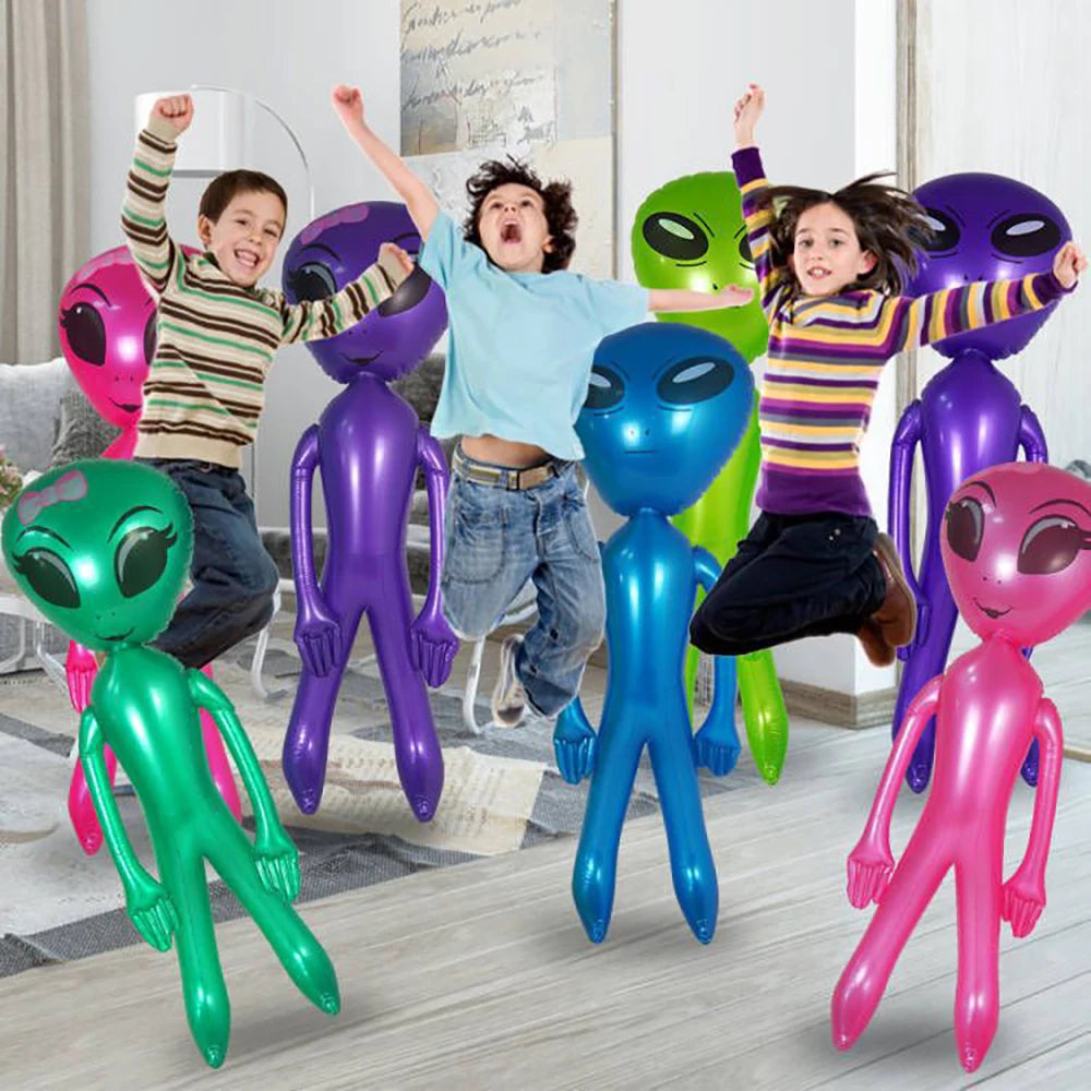 Décoration gonflable OVNI extraterrestre géant multicolore 125 cm