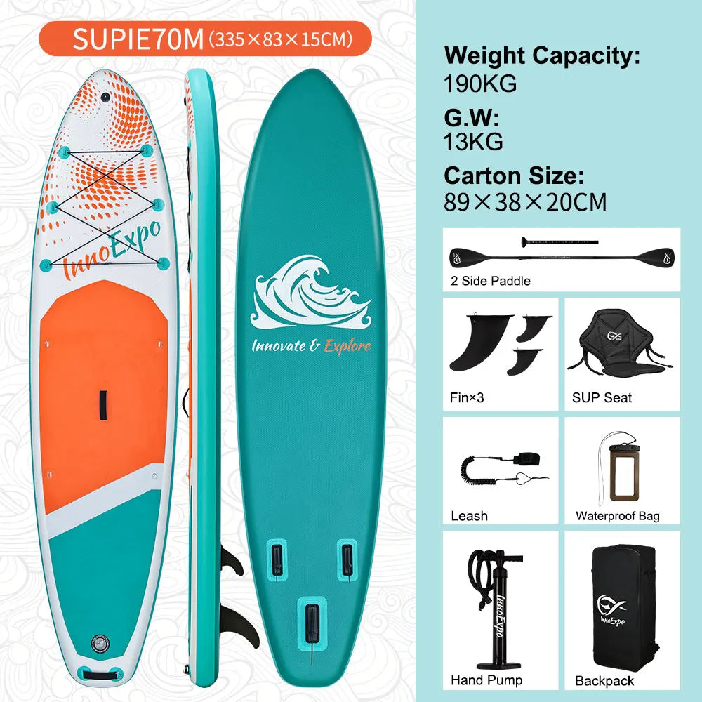 Paddle gonflable avec pagaie ajustable