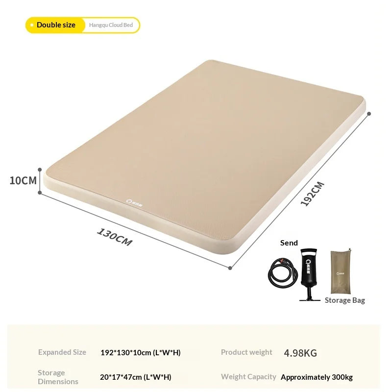 Matelas de camping gonflable compact installation en tente