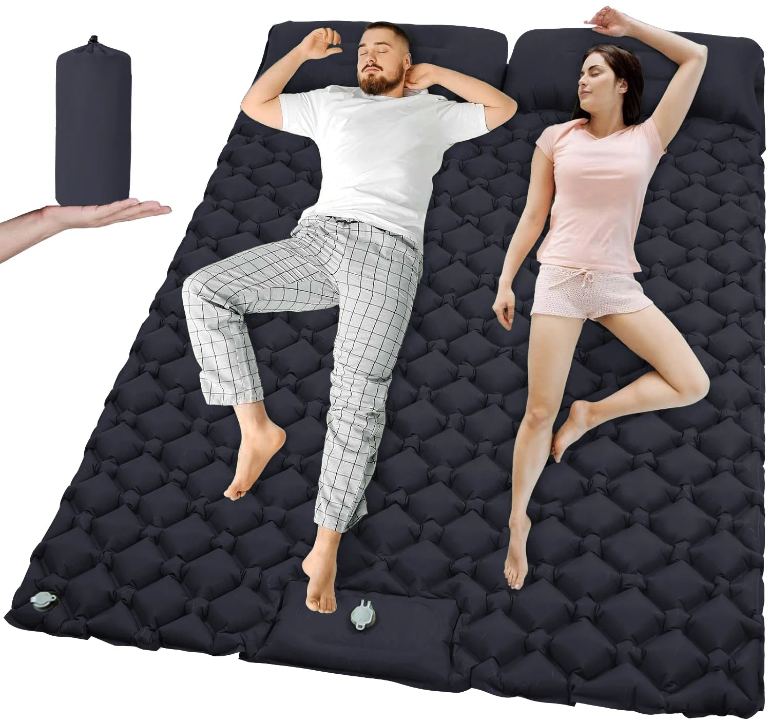 Matelas de camping gonflable prêt à l'usage