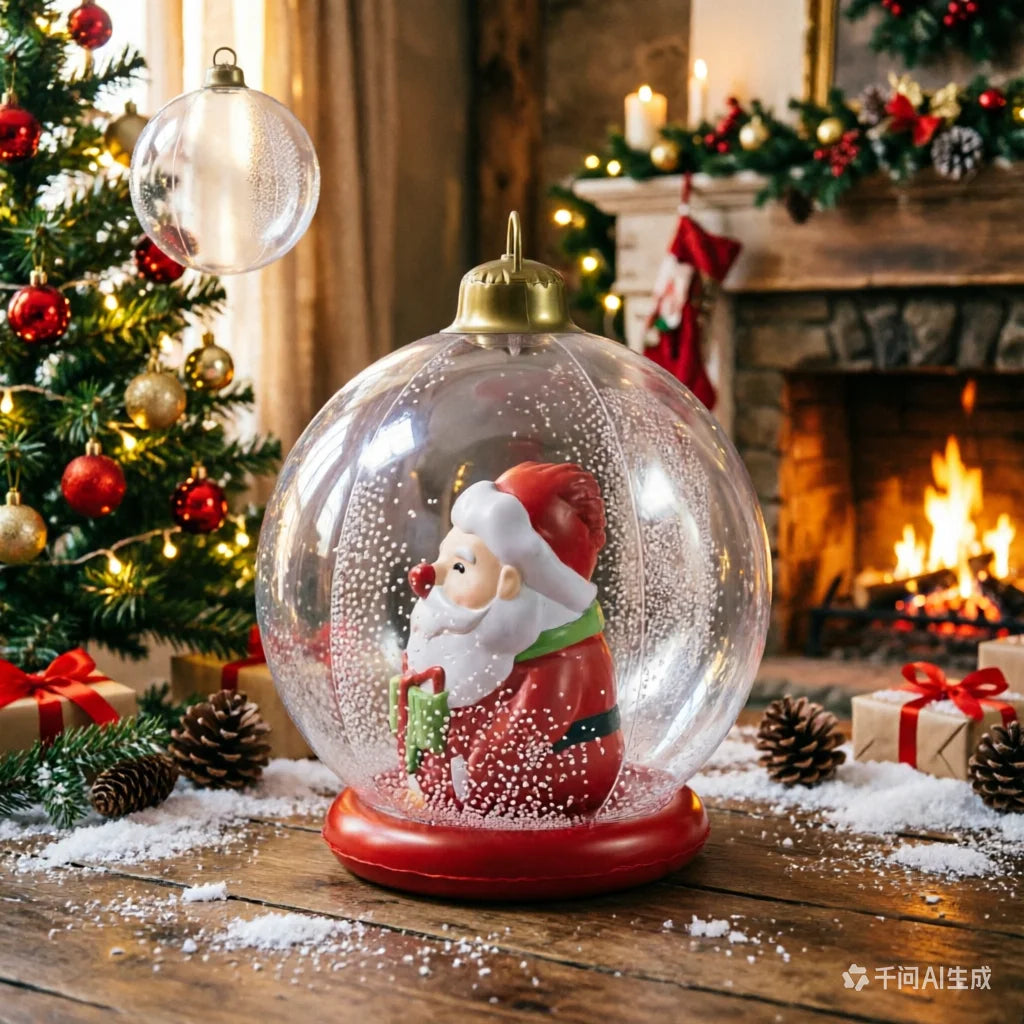 Décoration Noël gonflable globe scintillant jardin