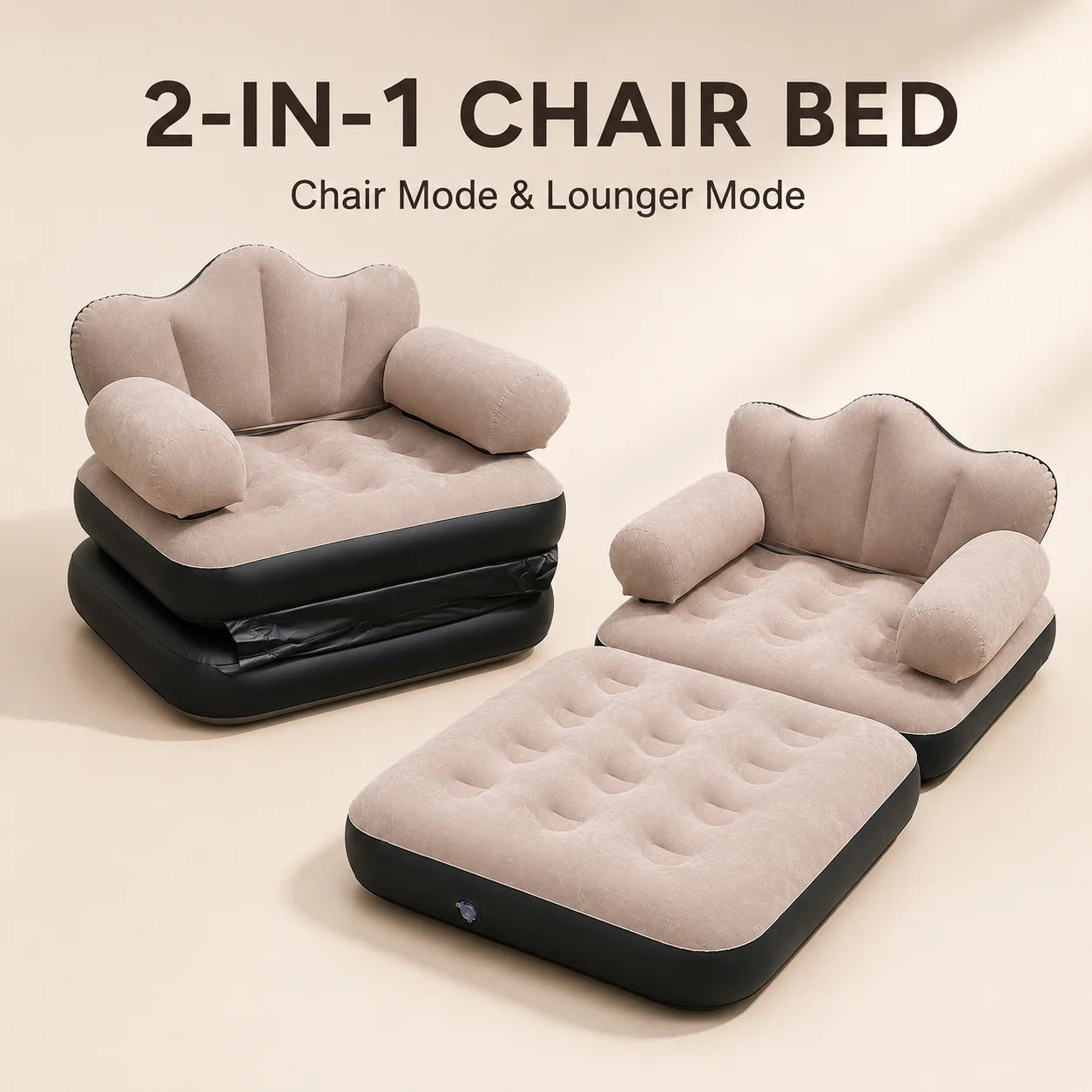 Canape gonflable fauteuil vue de face