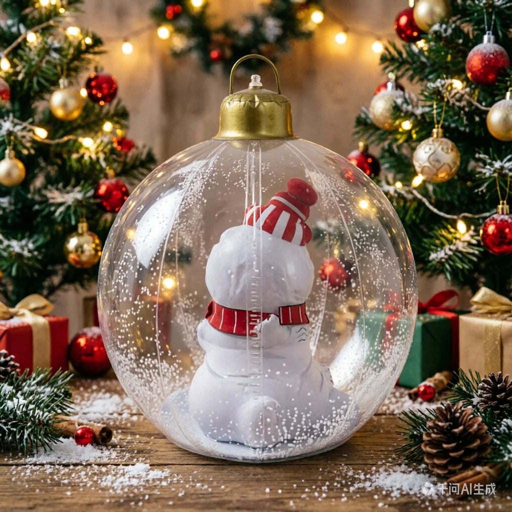 Décoration Noël gonflable boule neige éclairée LED