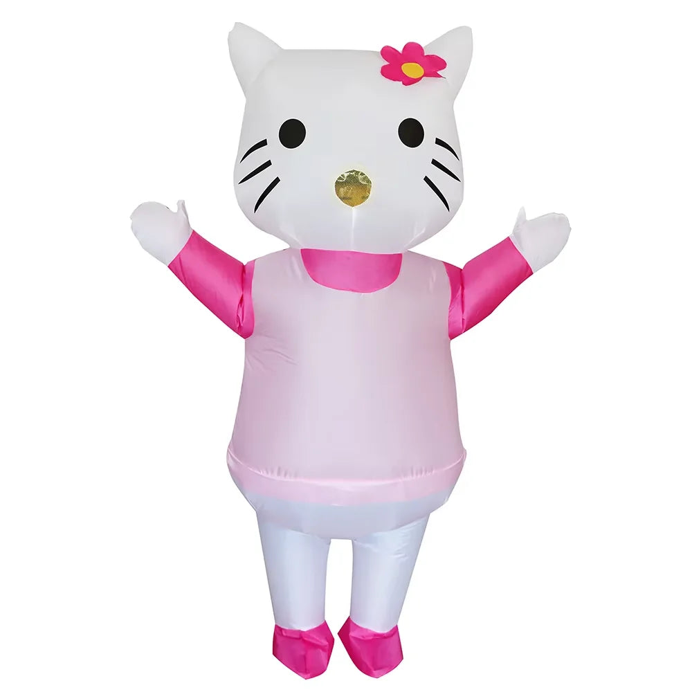 Costume gonflable mascotte noir porté lors d'un mariage