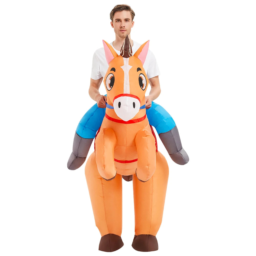 Tenue gonflable canard cheval cowboy fête