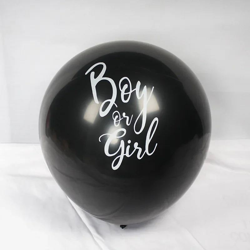 Ballon gonflable noir géant pour décoration de révélation du sexe
