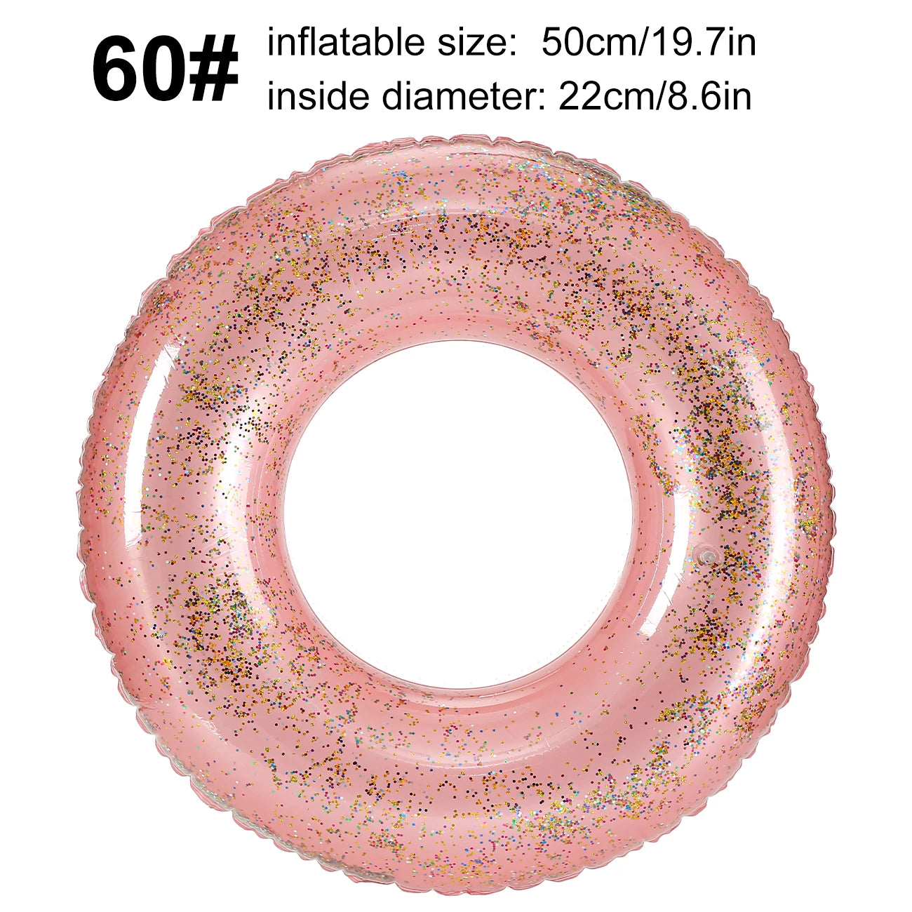 Flotteur anneau rose scintillant piscine utilisation