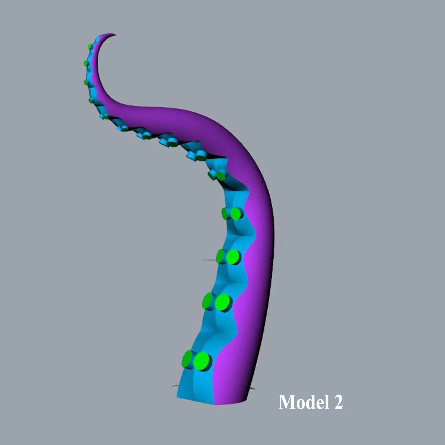 Décoration gonflable tentacule poulpe violet vue d'ensemble