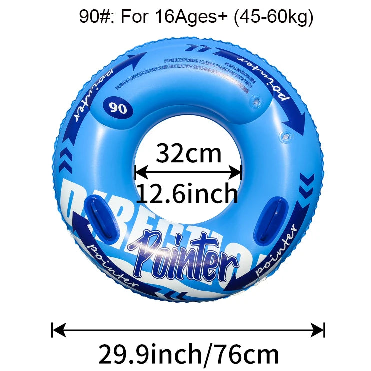 Bouée gonflable double anneau vue de profil