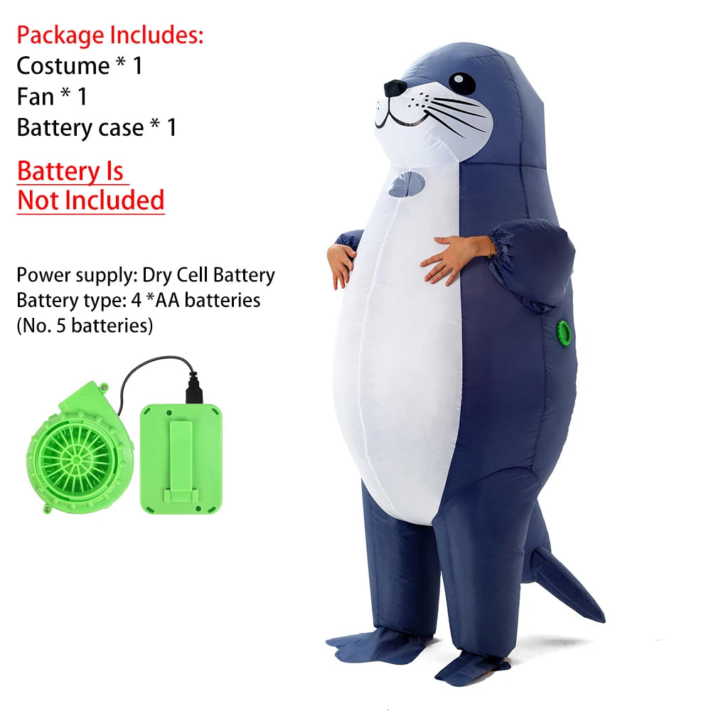 Contenu du pack costume gonflable phoque adulte