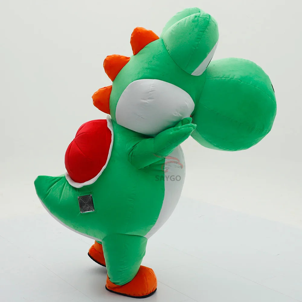 Costume gonflable dragon vert géant vue de face