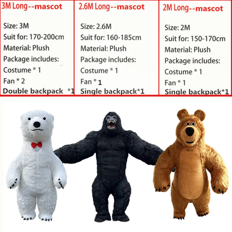 Costume gonflable mascotte koala présenté sur mannequin